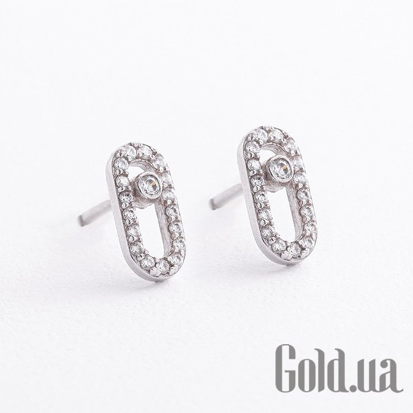 

Серьги-гвоздики Украина, Серебряные серьги с куб. циркониями