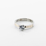 Серебряное кольцо с куб. цирконием в позолоте, 1798616