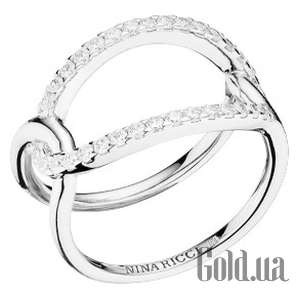 

Женские кольца Nina Ricci, Женское серебряное кольцо с куб. циркониями, 18.5