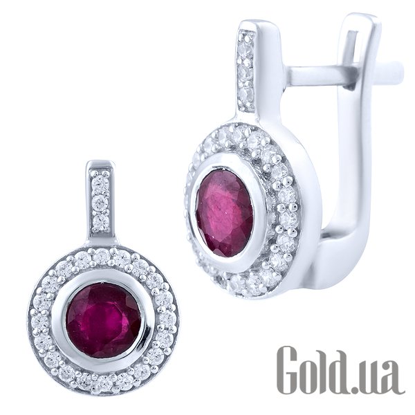 

Серьги Fresh Jewelry, Серебряные серьги с рубинами и куб. циркониями