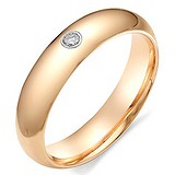 Золотое обручальное кольцо с бриллиантом, 1602777