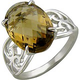 Женское серебряное кольцо с раухтопазом, 1613785