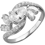 Женское серебряное кольцо с куб. циркониями, 1614041