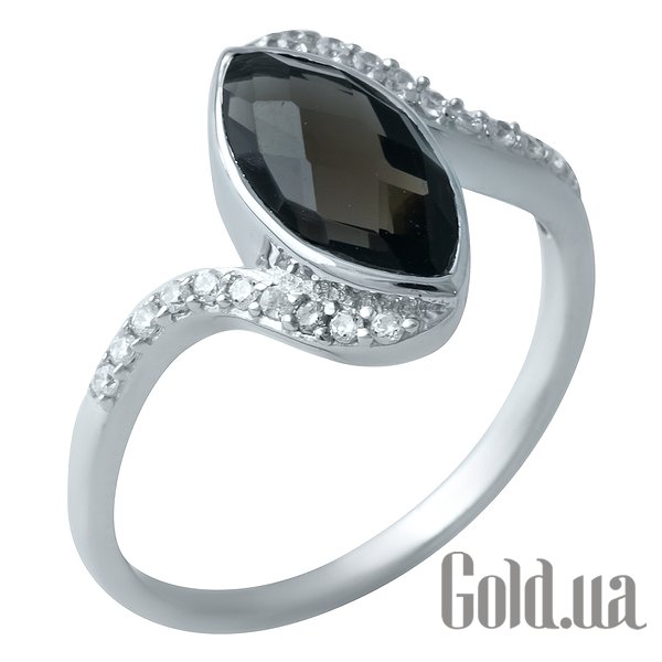 

Женские кольца Fresh Jewelry, Женское серебряное кольцо с раухтопазом и куб. циркониями, 16.5