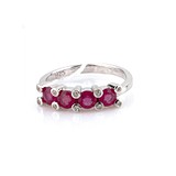 Женское серебряное кольцо с куб. циркониями и рубинами, 1631961