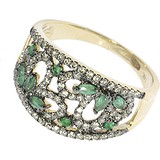 Женское золотое кольцо с бриллиантами и изумрудами, 1646553