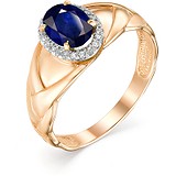 Женское золотое кольцо с сапфиром и бриллиантами, 1685465