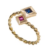 Женское золотое кольцо с рубином и сапфиром, 1694937