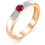 Женское золотое кольцо с рубином и бриллиантами, 1710553