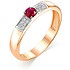 Женское золотое кольцо с рубином и бриллиантами - фото 1