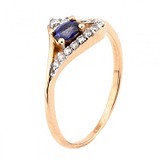 Женское золотое кольцо с сапфиром и бриллиантами, 1733337