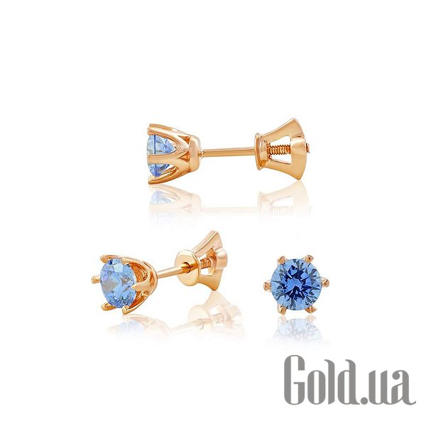 

Серьги-гвоздики Украина, Золотые серьги с Swarovski Zirconia