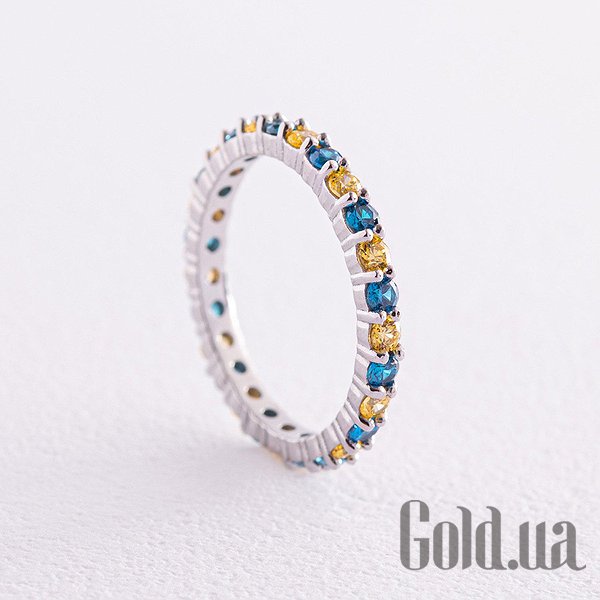 

Женские кольца Украина, Женское серебряное кольцо с куб. циркониями, 16