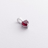 Срібний кулон з синт. рубіном