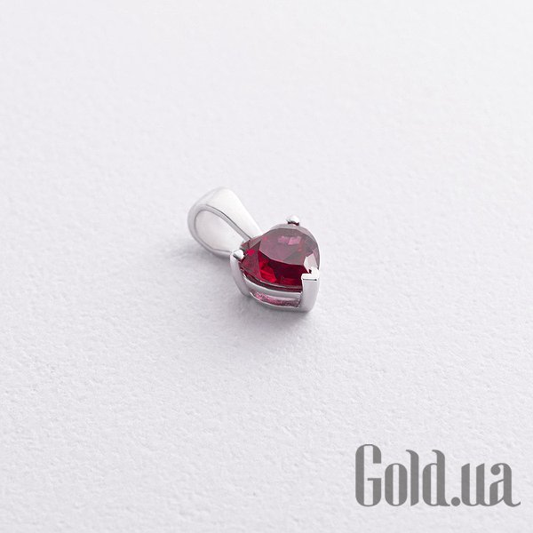 

Кулоны-сердечки Украина, Серебряный кулон с синт. рубином