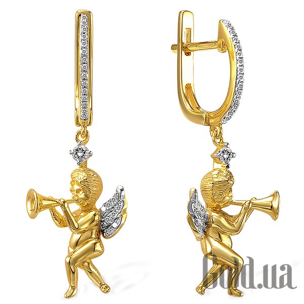 

Серьги Lurie Jewelry, Золотые серьги с бриллиантами и топазами