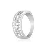 Серебряное обручальное кольцо с куб. циркониями, 858073