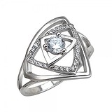 Женское серебряное кольцо с куб. циркониями, 1536730