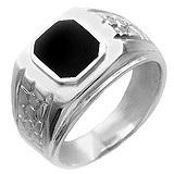 Мужское серебряное кольцо с ониксом, 1604058
