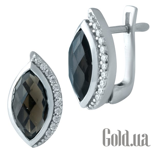 

Серьги Fresh Jewelry, Серебряные серьги с раухтопазами и куб. циркониями