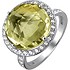 Женское серебряное кольцо с кварцем и куб. циркониями - фото 1