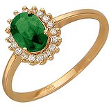 Женское золотое кольцо с бриллиантами и изумрудом, 1674970