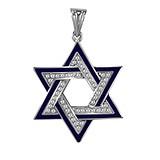 Золотая шестиконечная звезда "Давида" с бриллиантами и эмалью, 1719770
