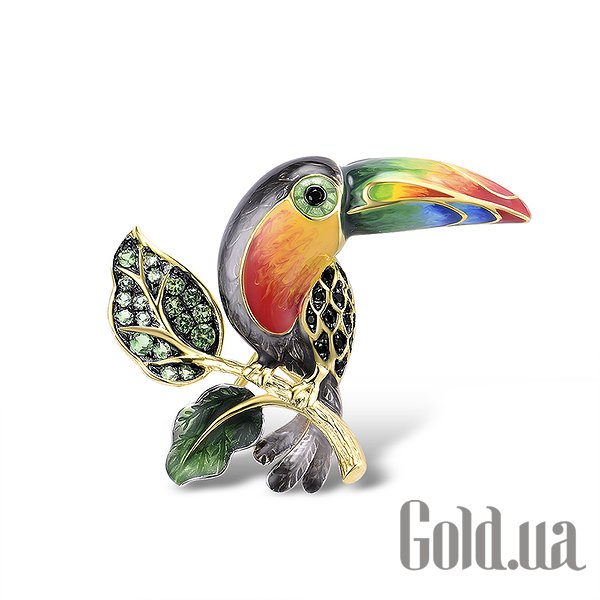 

Броши Lurie Jewelry, Серебряная брошь со шпинелью и эмалью