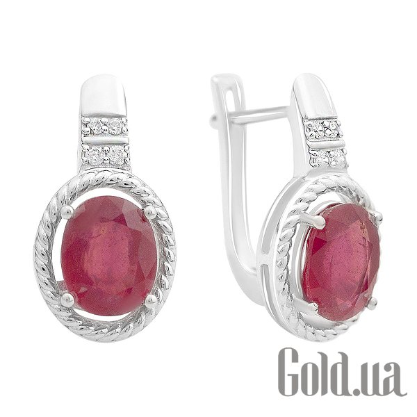 

Серьги Fresh Jewelry, Серебряные серьги с куб. циркониями и рубинами