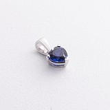 Срібний кулон з синт. сапфіром