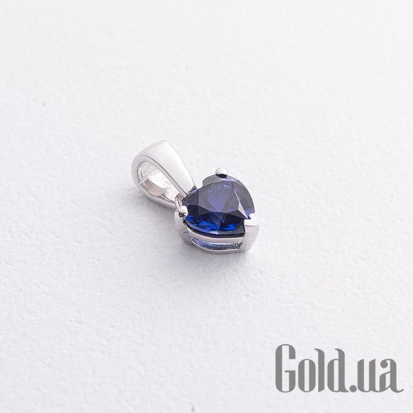 

Кулоны-сердечки Украина, Серебряный кулон с синт. сапфиром