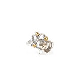 Женское серебряное кольцо с раухтопазом и цитринами, 1311963