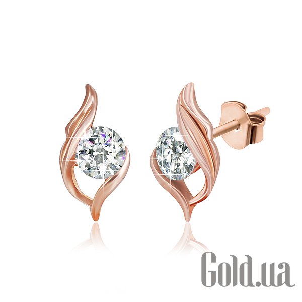 

Серьги-гвоздики Silvex925, Серебряные серьги с куб. циркониями в позолоте