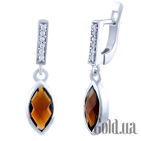 

Серьги с подвесками Fresh Jewelry, Серебряные серьги с гранатами и куб. циркониями