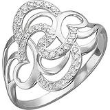 Женское серебряное кольцо с куб. циркониями, 1614043