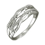 Женское серебряное кольцо с куб. циркониями, 1650907