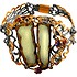 Жіночий Срібний браслет з куб. цирконіями і янтарем в позолоті - фото 1