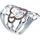 Женское серебряное кольцо с куб. циркониями, 1669083