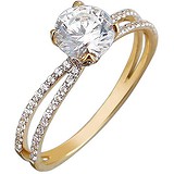 Золотое кольцо с кристаллами Swarovski, 1675995