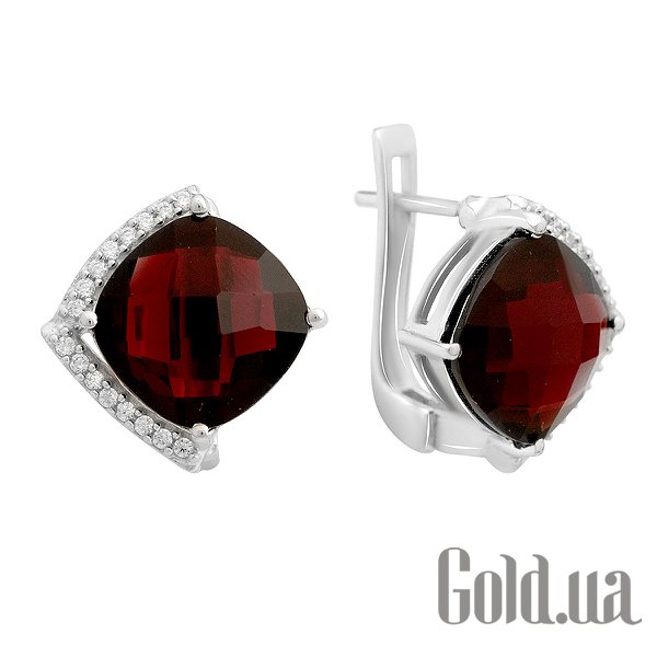 

Серьги Fresh Jewelry, Серебряные серьги с куб. циркониями и гранатами