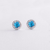 Серебряные серьги с куб. циркониями и кварцами, 1796571