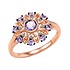 Женское золотое кольцо с танзанитами и бриллиантами - фото 1