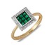 Женское золотое кольцо с бриллиантами и изумрудами - фото 1