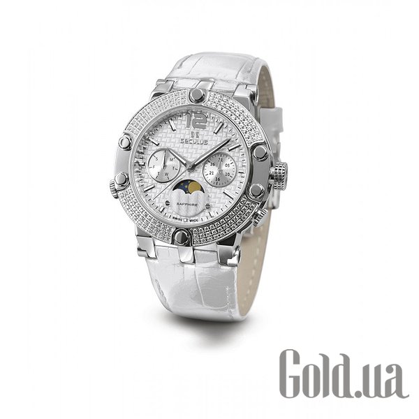 

Швейцарские часы Seculus, Emirette 1690.5.706 white, ss with stones, white leather