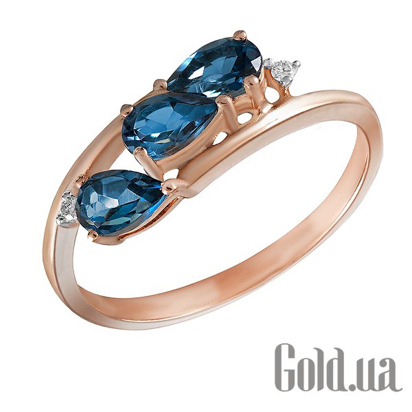 

Кольцо Lurie Jewelry, Золотое кольцо с бриллиантами и топазами, 17