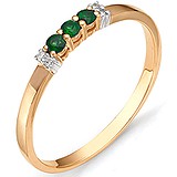 Женское золотое кольцо с бриллиантами и изумрудами, 1554140