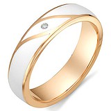 Золотое обручальное кольцо с бриллиантом, 1556188