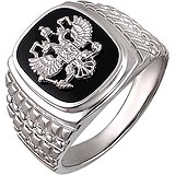 Мужское серебряное кольцо с ониксом, 1604060