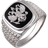 Чоловіче срібне каблучка з оніксом, 1604060