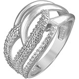 Женское серебряное кольцо с куб. циркониями, 1611740